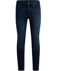 BOSS - Dunkelblaue Slim-Fit Jeans aus bequemem Stretch-Denim - Lyst