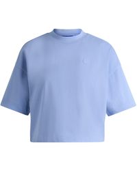 HUGO - Cropped-T-Shirt aus Baumwoll-Jersey mit Logo-Aufnäher - Lyst
