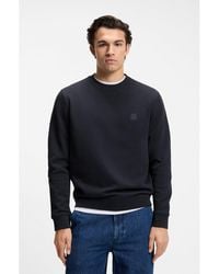 BOSS - Cotton-Terry Sweatshirt With Logo Patch - Lyst