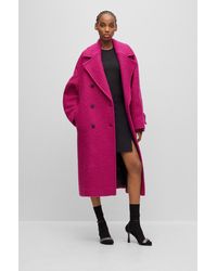 HUGO - Oversized-fit Coat In A Wool Blend - Lyst