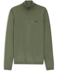 BOSS - Pull En Coton Avec Fermeture Éclair Courte - Lyst
