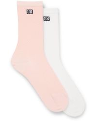HUGO - Two-Pack Of Regular-Length Socks With Stacked Logos - Lyst