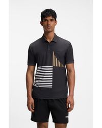 BOSS - Paddy Active Stretch-Jersey Polo Shirt With Digital Print - Lyst