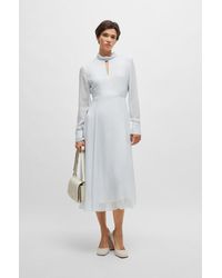 BOSS - Silk-blend Dress With Mixed Patterns - Lyst