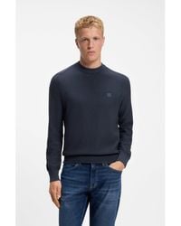 BOSS - Cotton-Piqué Sweater With Logo Patch - Lyst
