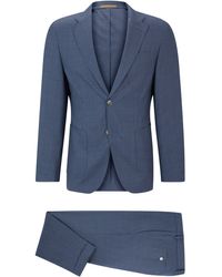 BOSS - Slim-Fit Anzug aus gemusterter Schurwolle und Seide - Lyst