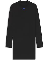 HUGO - Bodycon-Kleid Aus Stretch-Baumwolle Mit Logo-Aufnäher - Lyst