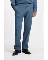 HUGO - Cotton-Blend Tracksuit Bottoms With Drop-Needle Stripe - Lyst