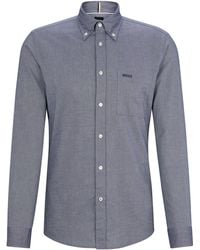 BOSS - Slim-Fit Hemd aus Oxford-Baumwolle mit Button-Down-Kragen - Lyst