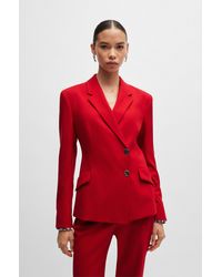 BOSS - Regular-fit Jacket In Virgin-wool Twill - Lyst