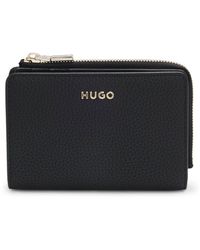 HUGO - Grained Faux-Leather Wallet With Logo Lettering - Lyst