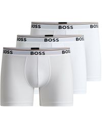 BOSS - Power Three Pack Stretch Cotton Boxer Briefs With Logos Nos Size: M - Lyst