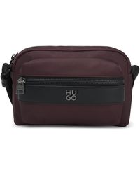 HUGO - Crossbodytas Van Keperstof Met Metalen Tweedelig Logo - Lyst