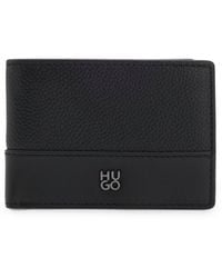 HUGO - Leather Wallet With Stacked Logo - Lyst