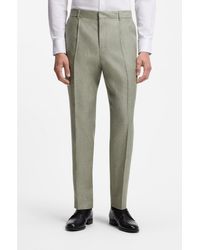BOSS - Pleat-Front Trousers - Lyst