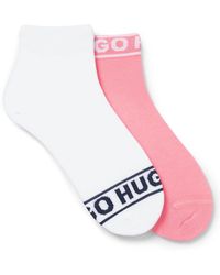 HUGO - Two-Pack Of Quarter-Length Socks With Logo Cuffs - Lyst
