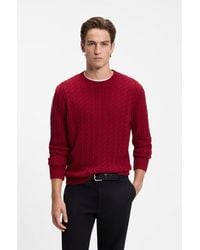 BOSS - Cable-Knit Sweater - Lyst