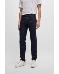 BOSS - Slim-fit Jeans In Dark-blue Comfort-stretch Denim - Lyst