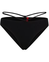 HUGO - Structured-jersey Bikini Bottoms With Strap Details - Lyst