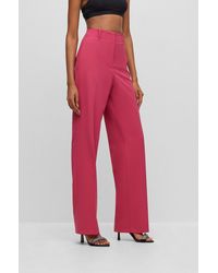 HUGO - Regular-fit Trousers With A Wide Leg - Lyst