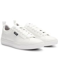 HUGO - Cupsole Trainers In Faux Leather With Logo Flag - Lyst