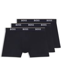BOSS - Set Van Drie Boxershorts Met Logo's Van Stretchkatoen - Lyst