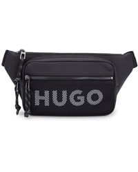 HUGO - Belt Bag With Contrast Logo And Mesh Overlay - Lyst