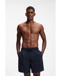 BOSS - Swim Shorts With 3D Logo Embroidery - Lyst
