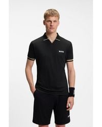BOSS - Active Slim-Fit Polo Shirt With Signature-Stripe Details - Lyst