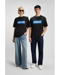 HUGO - Cotton-Jersey T-Shirt With Logo Print - Lyst