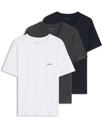 BOSS - Boss - 3-pack Of Logo Embroidered T-shirts In Cotton - Lyst