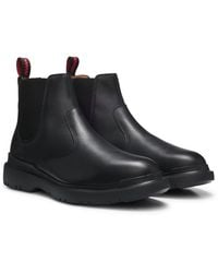 HUGO - Leather Chelsea Boots With An Extralight Sole - Lyst