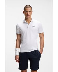 BOSS - Active Slim-Fit Polo Shirt With Emed Tennis-Ball Pattern - Lyst