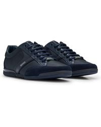 BOSS - Saturn Mx Faux Leather Trainers - Lyst
