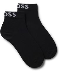 BOSS - Two-Pack Of Quarter-Length Socks With Contrast Logos - Lyst