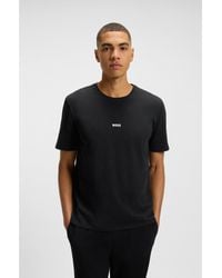 BOSS - Stretch-Cotton Pyjama T-Shirt With Tape Trims - Lyst