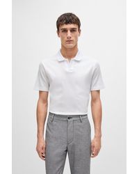 BOSS - Johnny-collar Polo Shirt In Mixed-structure Cotton - Lyst