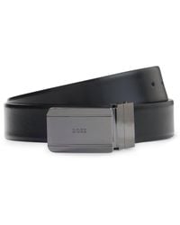 BOSS - Reversible Leather Belt With Pin And Plaque Buckles - Lyst
