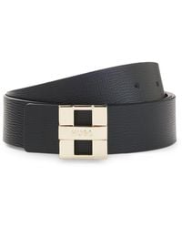 HUGO - Italian Leather Belt With Metal Logo Letters - Lyst