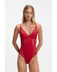 BOSS - Lace-Detail Body With Double-B-Monogram Charm - Lyst