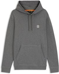 BOSS - Hoodie Van Katoenen Badstof Met Logopatch - Lyst