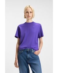 HUGO - Cotton-Jersey T-Shirt With Logo Badge - Lyst