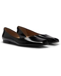 BOSS - Ballerina Flats In Leather With Asymmetric Design - Lyst
