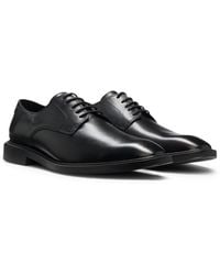 HUGO - Leather Derby Shoes With Embossed Logo - Lyst