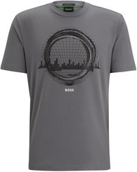 BOSS - Regular-fit T-shirt Van Stretchkatoen Met Nieuw Artwork - Lyst