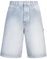 HUGO - Shorts Van Gestreept Blauw Denim Met Wijde Pijpen - Lyst