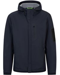 BOSS - Wasserabweisende Jacke mit Kapuze und geprägten Details - Lyst
