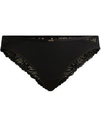 BOSS - Stretch-lace Briefs With Gold-tone Logo Trim - Lyst