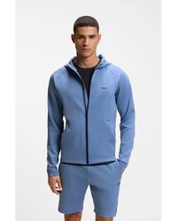 BOSS - Active Zip-Up Hoodie With Reflective Branding - Lyst