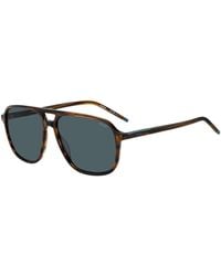 HUGO - Horn-Acetate Sunglasses With Double Bridge - Lyst